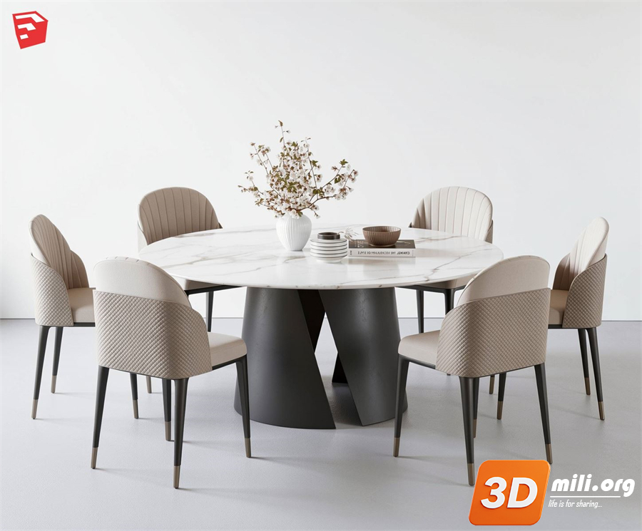 Dining Table Set Skp Files
